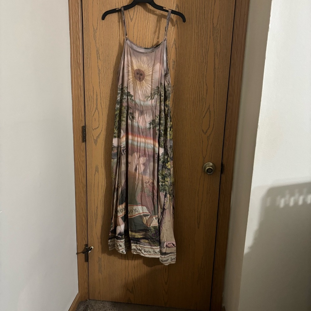 Market of Stars Bohéme Slip Dress Friendship Love & Truth Vintage Maxi Sz S/M - Picture 2 of 5